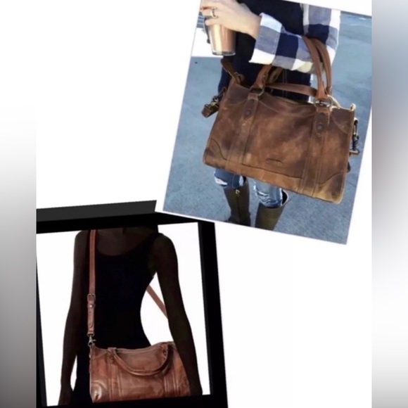 Frye Melissa Leather Satchel Crossbody Bag Cognac Brown Retail $388 - Picture 12 of 12